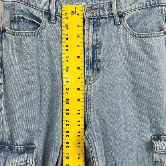 Old Navy Jeans Women's Size 10 Extra High Rise Wide Leg Cargo Drapey Derby - Picture 6 of 8